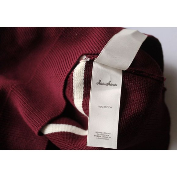 Adidem Asterisks High Twist French Knit Sweaters Burgundy Cream Size Small - Picture 8 of 8